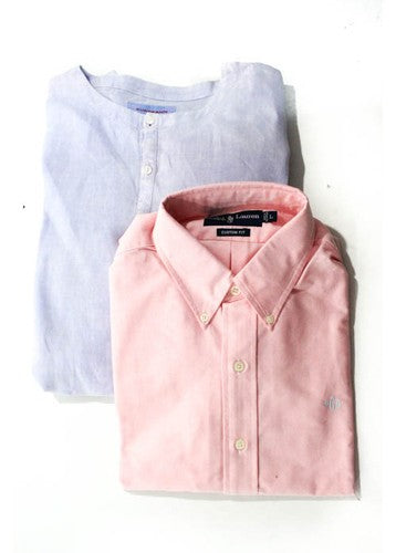 LOT 2 RALPH LAUREN, EUROPANN Multi Colored Cotton Button Down Sz 3
