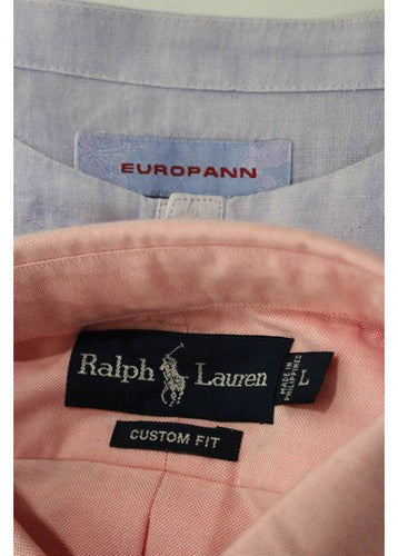 LOT 2 RALPH LAUREN, EUROPANN Multi Colored Cotton Button Down Sz 3