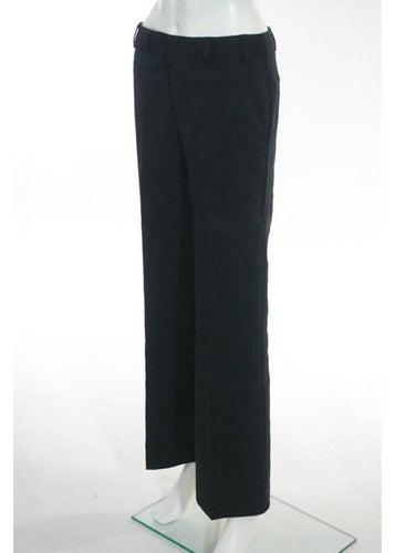 NANETTE LEPORE Black Knit Striped Creased Wide Leg Dress Pants Sz 2