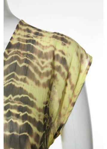 GYPSY V Neck Short Sleeve Tie Dyed Silk Blouse Sz XS