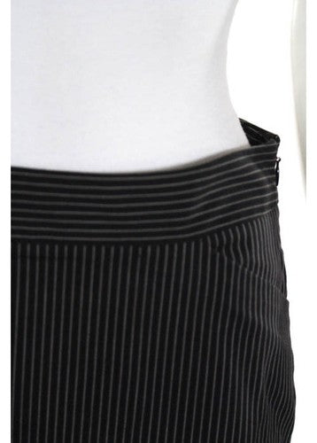 THEORY Black Ivory Pinstripe Wool Blend Pencil Skirt Sz 2
