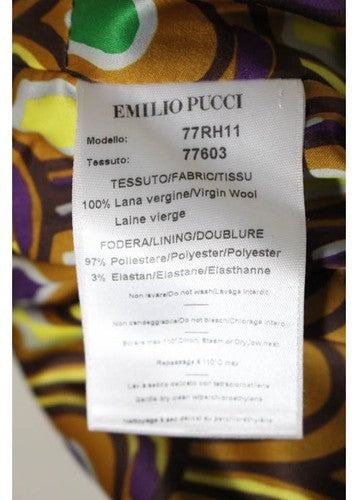 EMILIO PUCCI Fuchsia Orange Mauve 3/4 Sleeve Shift Dress Sz 10