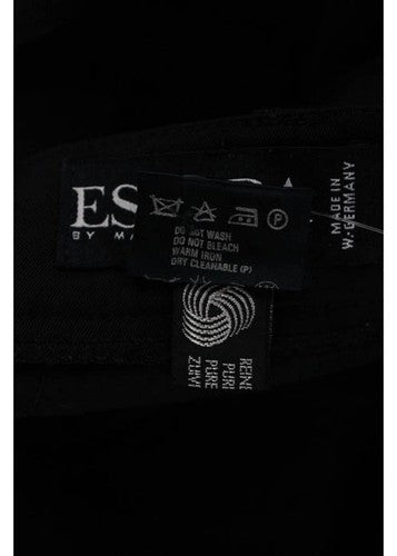 ESCADA Black Wool Pleated Front Straight Leg High Waist Trouser Pants Sz EU 36