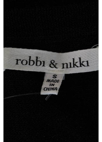 ROBBI AND NIKKI Black Scoop Neck Long Sleeve Top Sz S