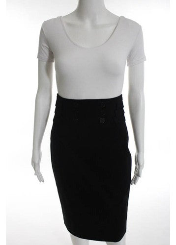Karen Millen Black Double Breasted Detailed Pencil Skirt Size 4