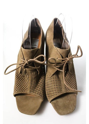 DOLCE VITA Beige Open Toe Mesh Booties Sz 10