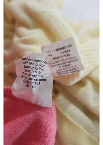 J Crew Michael Stars Pink Yellow Cotton Lotted Tops Size Medium One Size