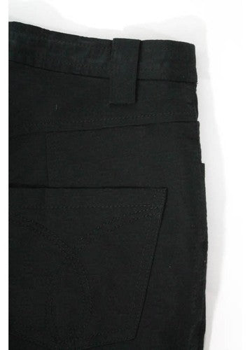 VERSACE Black Abstract Print Cotton Wide Flare Leg Jeans Pants Sz 38