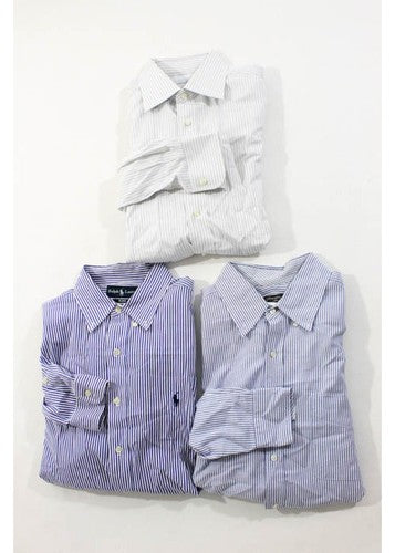 Mixed Designers Lot 3 Men's Striped Button Down Shirts Size Large 16