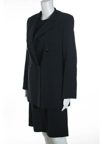GIORGIO ARMANI Gray Long Sleeve Crew Neck Short Sleeve Dress Suit Sz IT 40