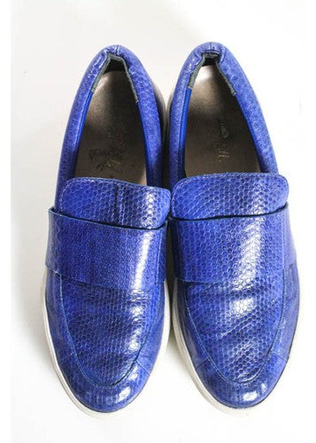 LOEFFLER RANDALL Blue Snakeskin Fashion Sneaker Sz 7