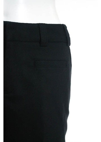 NANETTE LEPORE Black Knit Striped Creased Wide Leg Dress Pants Sz 2