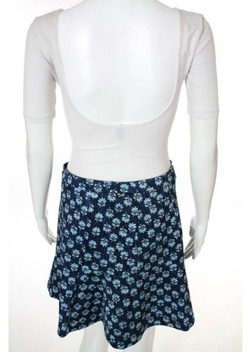 MICHAEL MICHAEL KORS Blue Floral Above Knee A Line Skirt Sz 4