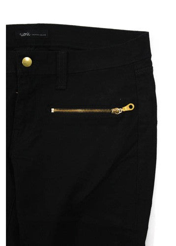 NWT WORK CUSTOM JEANS Black Cotton 5 Pocket Straight Leg Jeans Sz 30