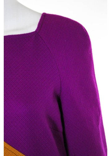 EMILIO PUCCI Fuchsia Orange Mauve 3/4 Sleeve Shift Dress Sz 10
