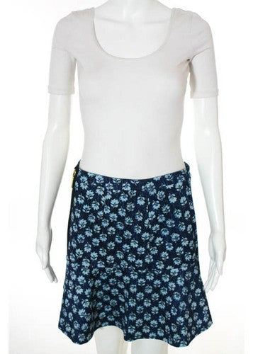 MICHAEL MICHAEL KORS Blue Floral Above Knee A Line Skirt Sz 4