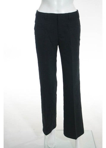 NANETTE LEPORE Black Knit Striped Creased Wide Leg Dress Pants Sz 2