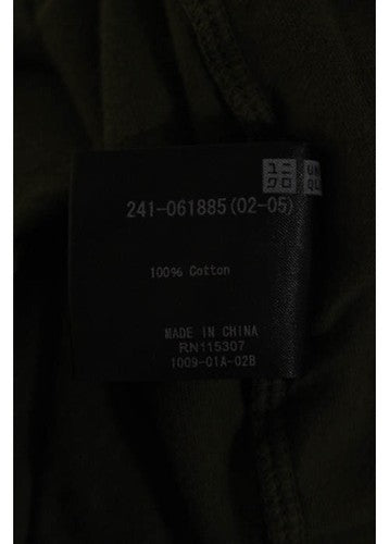 UNIQLO Olive Green Cotton Short Sleeve Stretch Knit Scoop Neck Tee Shirt Sz M