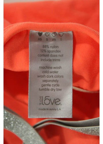 Lot 2 15 Love Peach Black Nylon Stretch Knit Athletic Tops Size Extra Small