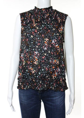 Zara Basic Collection Multi Color Abstract Print Sheer Blouse Size Small