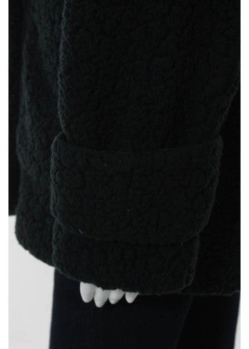 GAT RIMON Dark Blue Collared V Neck Double Breasted Soft Peacoat Sz S
