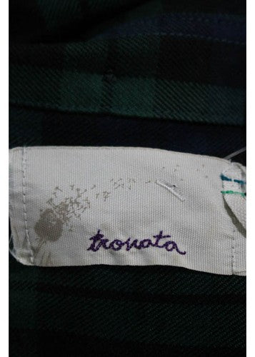 TROUATA Multi Colored Plaid Flannel Texture Long Sleeves Button Down Top Sz S
