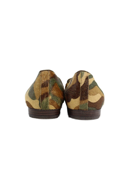 J. Mclaughlin Womens Camouflage Print Jax Loafers Green Brown Size 6.5 Medium