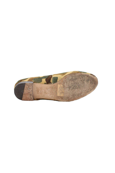 J. Mclaughlin Womens Camouflage Print Jax Loafers Green Brown Size 6.5 Medium