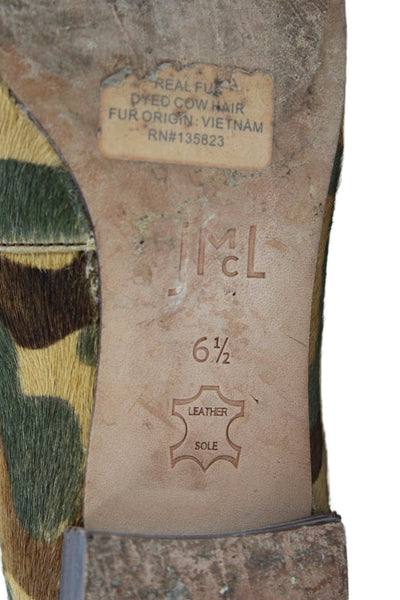 J. Mclaughlin Womens Camouflage Print Jax Loafers Green Brown Size 6.5 Medium