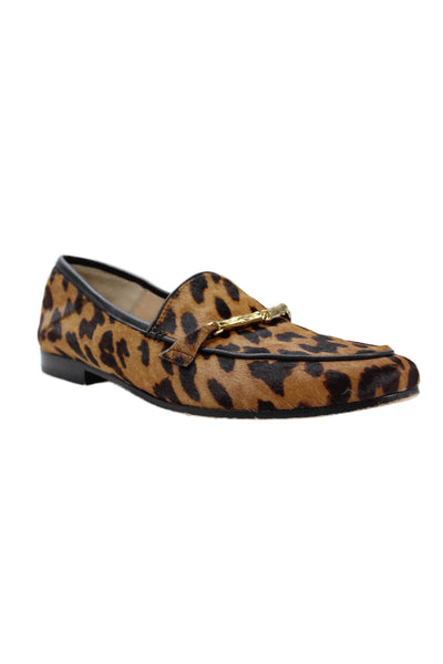 J. Mclaughlin Womens Animal Print Dillon Loafers Brown Size 6.5 Medium