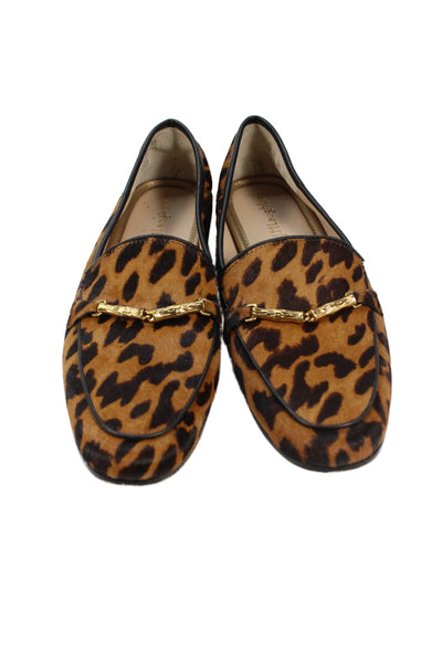 J. Mclaughlin Womens Animal Print Dillon Loafers Brown Size 6.5 Medium