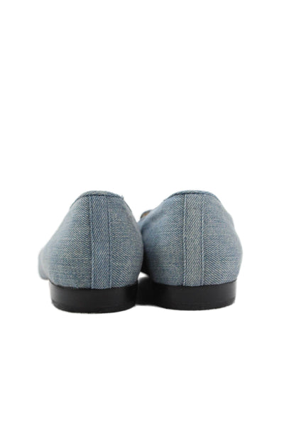 J. Mclaughlin Womens Denim Jax Embroidered Loafers Blue Size 7 Medium