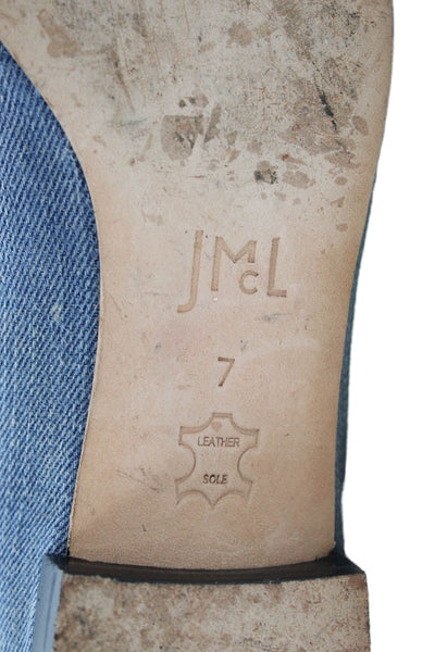 J. Mclaughlin Womens Denim Jax Embroidered Loafers Blue Size 7 Medium
