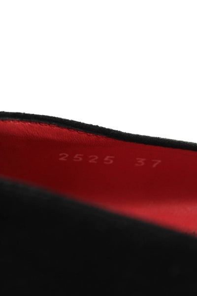 Pas De Rouge Womens Suede Bow Detail Pointed Toe Flats Black Red Size 37 7