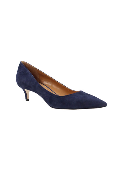 J. Mclaughlin Womens Suede Pointed Toe Pumps Navy Blue Size 7