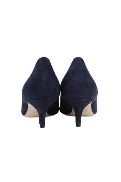 J. Mclaughlin Womens Suede Pointed Toe Pumps Navy Blue Size 7