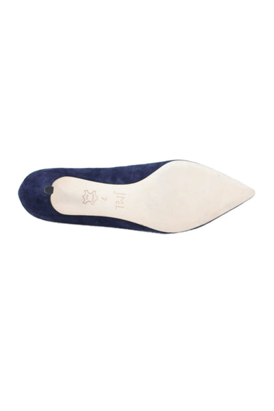 J. Mclaughlin Womens Suede Pointed Toe Pumps Navy Blue Size 7