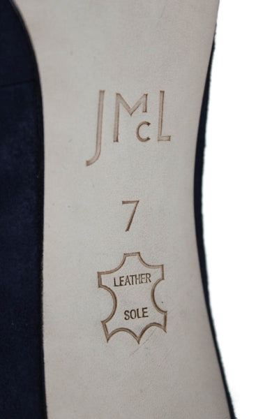 J. Mclaughlin Womens Suede Pointed Toe Pumps Navy Blue Size 7