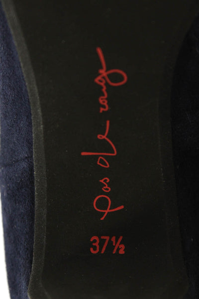 Pos Ole Rouge Womens Suede Belted Ankle Boots Navy Blue Size 37.5 7.5