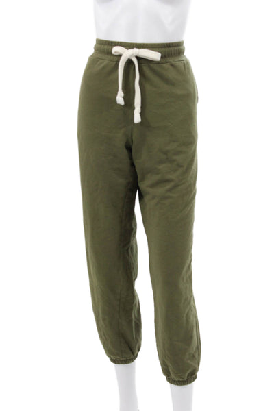 Madewell Womens Green Cotton Jogger Pants Drawstring Solid Size M