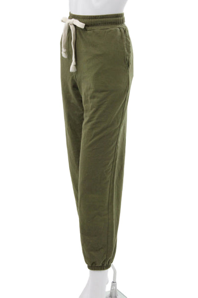 Madewell Womens Green Cotton Jogger Pants Drawstring Solid Size M