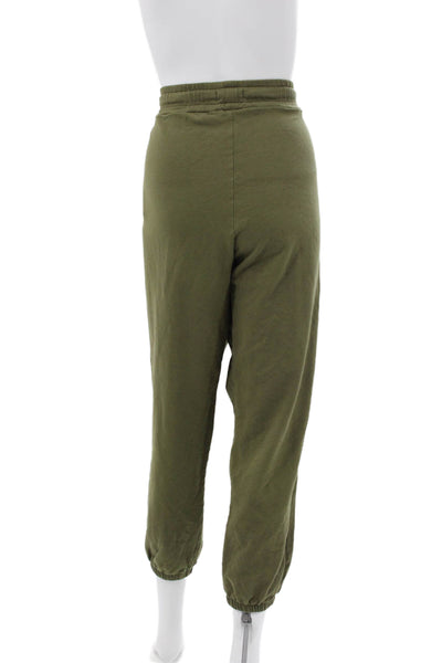Madewell Womens Green Cotton Jogger Pants Drawstring Solid Size M