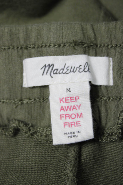 Madewell Womens Green Cotton Jogger Pants Drawstring Solid Size M