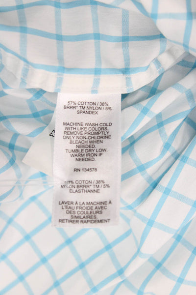 Vineyard Vines Childrens Boys Plaid Button Down Shirt White Blue Size 16