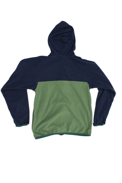 Patagonia Childrens Boys Fleece Full Zipper Hoodie Navy Blue Green Size 14