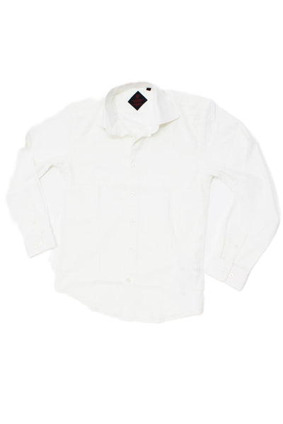 Leo & Zachary Childrens Boys Long Sleeves Button Down Shirt White Size 16