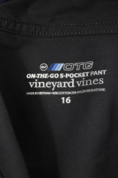Vineyard Vines Childrens Boys One The Go Five Pocket Pants Grey Size 16