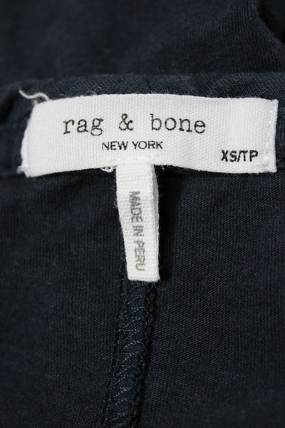 Rag & Bone Women Basic Blue Cotton Blend Crew Neck Short Sleeve T-Shirt Size XS