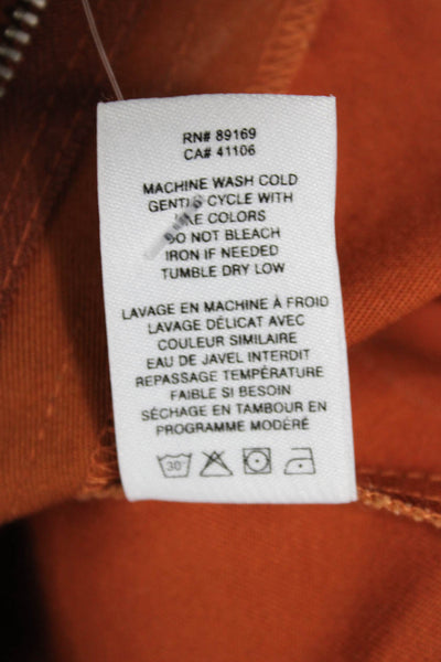 Derek Lam 10 Crosby Women Cargo Shorts Orange Cotton Blend Buckle Size 0