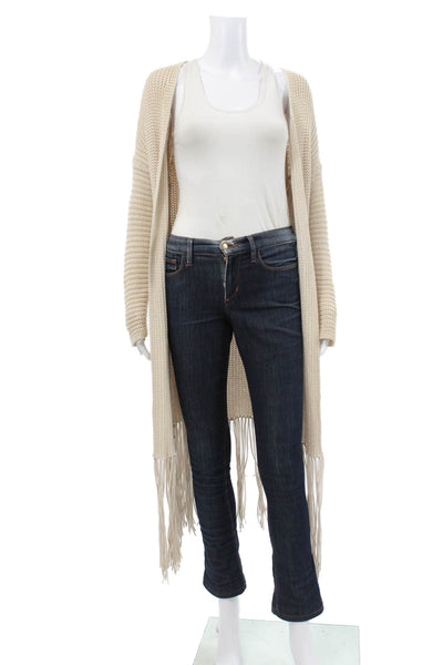 Acrobat Womens Cardigan Beige Cotton V Neck Long Sleeve Size XS